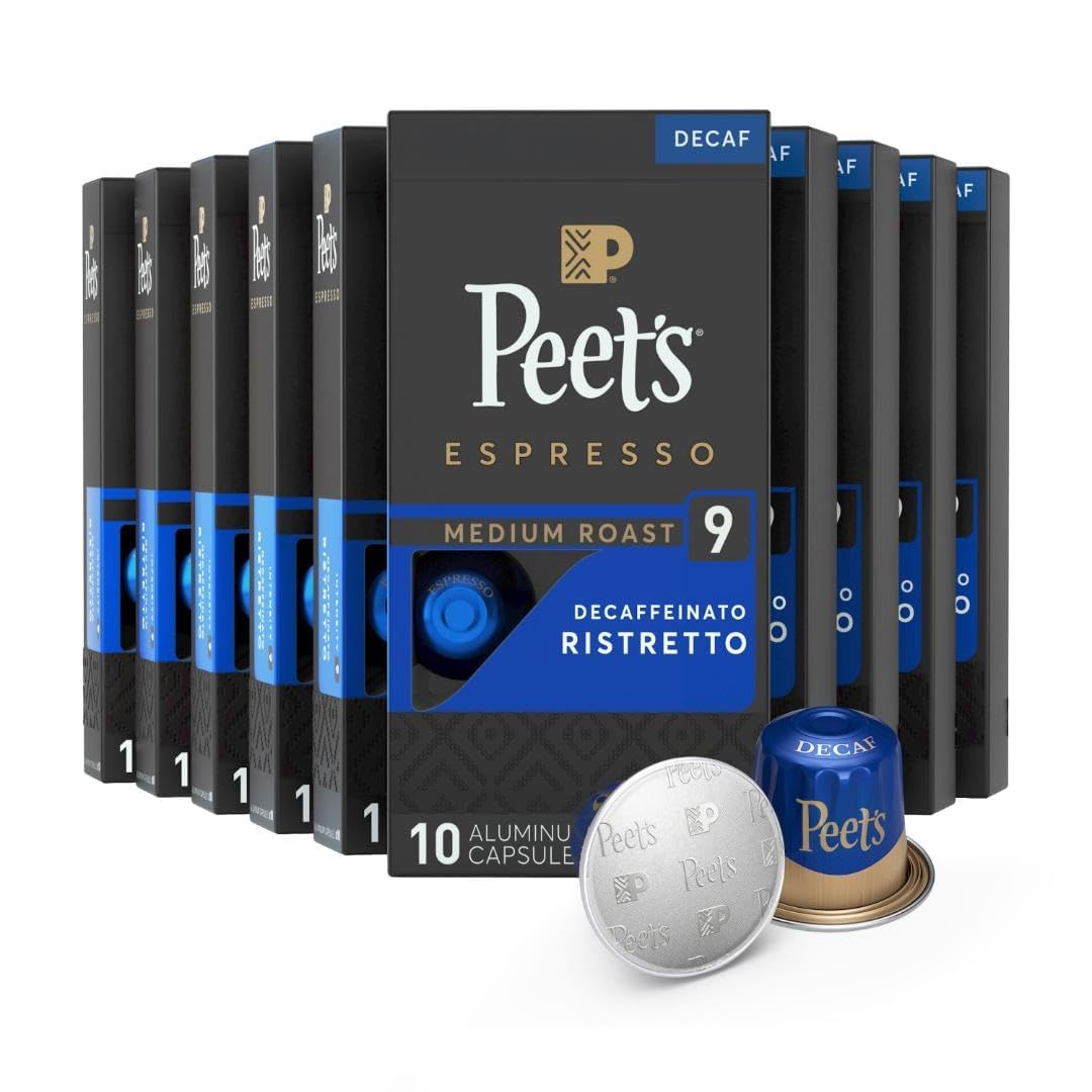 Peet's Coffee Decaf Espresso Capsules for Nespresso Machines