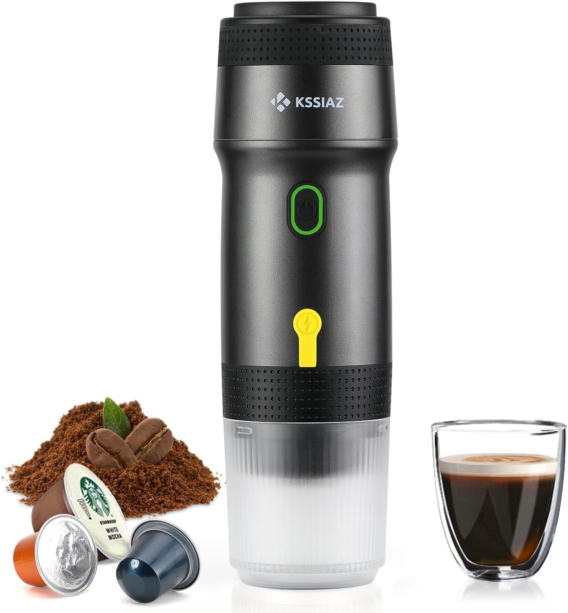 Portable Espresso Maker, Self-Heating, 20 Bar, USB-C, Car Charger