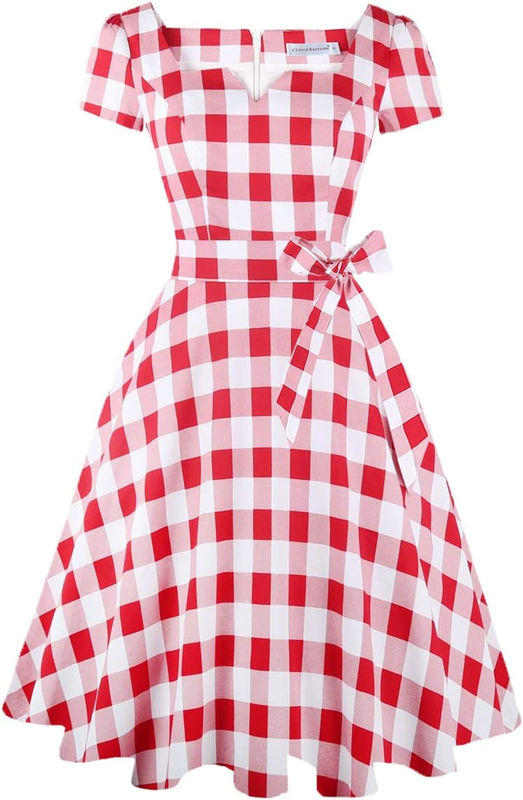 Girstunm Women's Classic Tea Dress with Pockets for Any Occasion