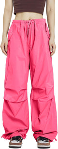 Rolanko Parachute Pants for Girls Y2K Cargo Trousers - Comfortable it
