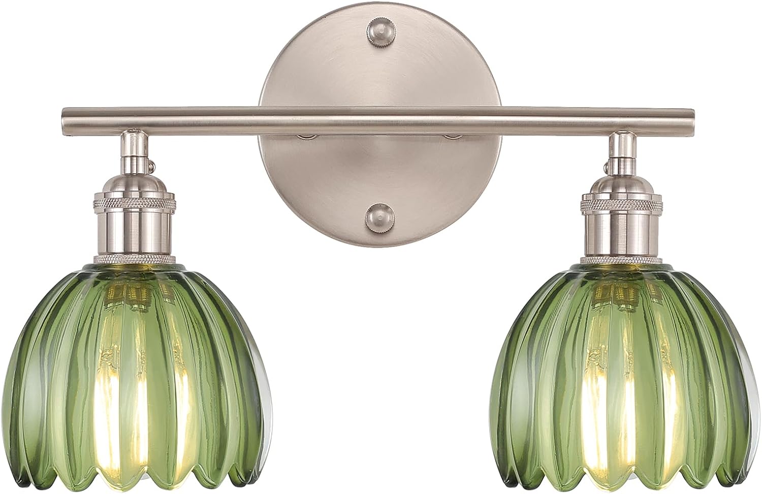 Bathroom Light Fixtures with Green Tulip Glass Shade for Style