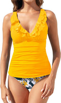 Womens Two Piece Swimsuits Ruffle Flounce Tankini - Tummy Control