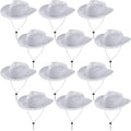Hicarer 12 Pieces Disposable Plastic Cowboy Hat Set for Party - Wide