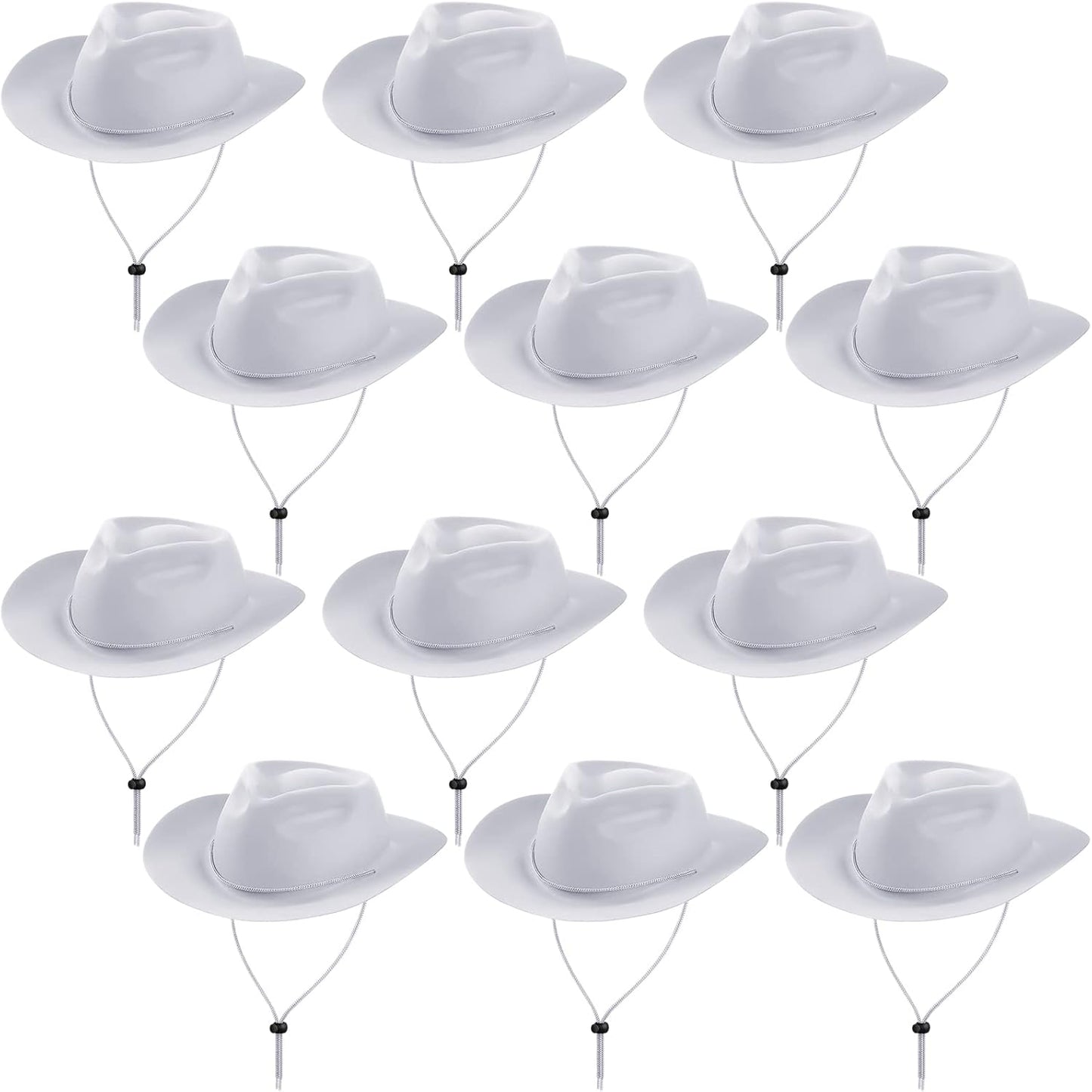 12 Pieces Disposable Plastic Cowboy Hat Set for Party Fun
