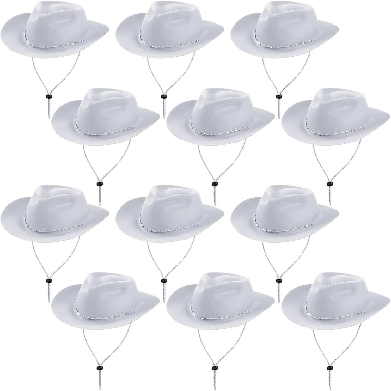 12 Pieces Disposable Plastic Cowboy Hat Set for Party Fun