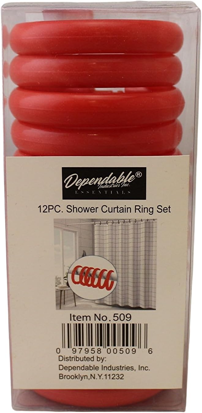 Easy Glide Red Shower Rings - Fits All Rods