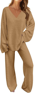 Women's Fuzzy Fleece 2 Piece Pajama Set - Cozy Loungewear