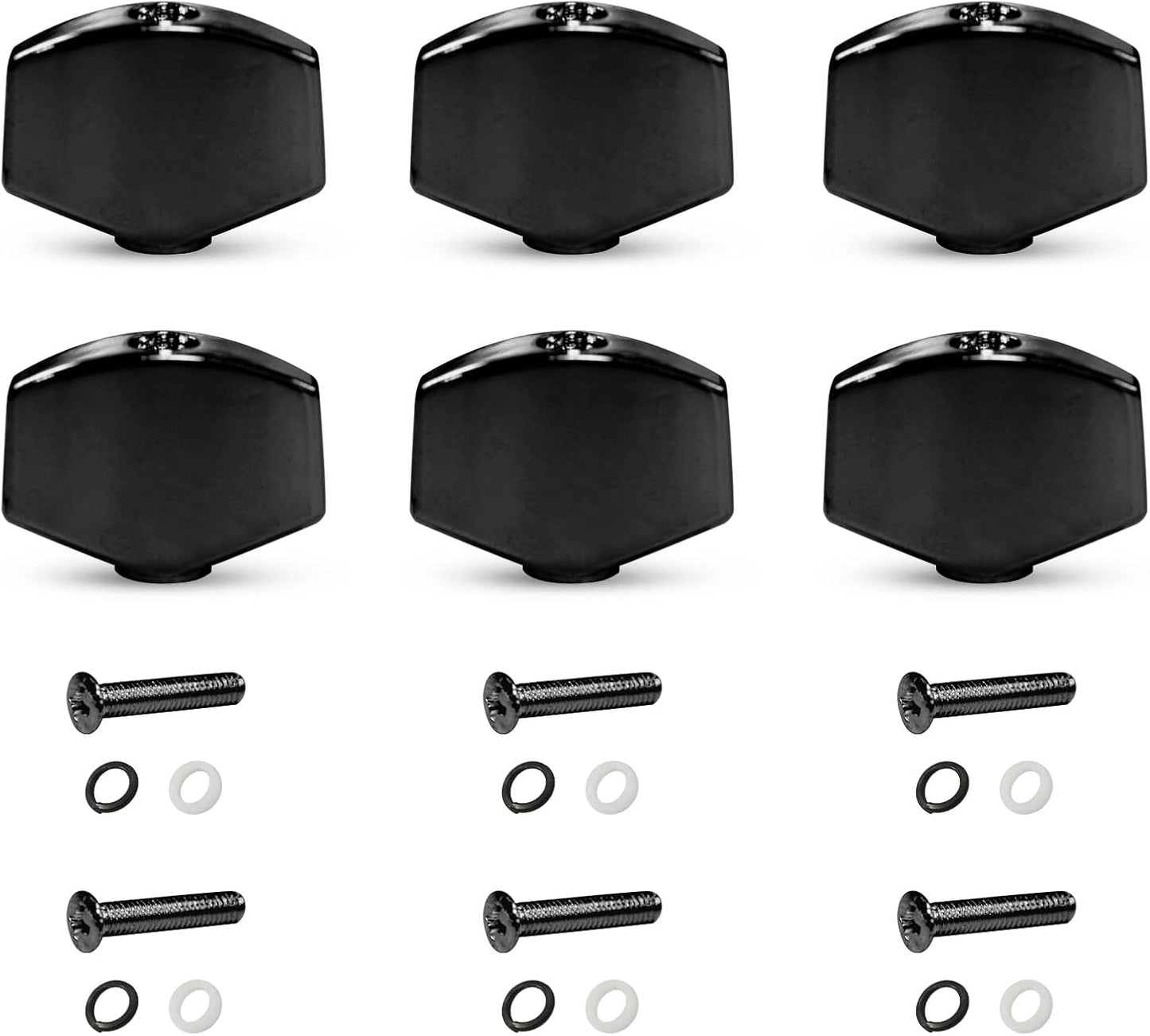Upgrade Your Guitar with Precision: SAPHUE Tuner Buttons Set (Black)