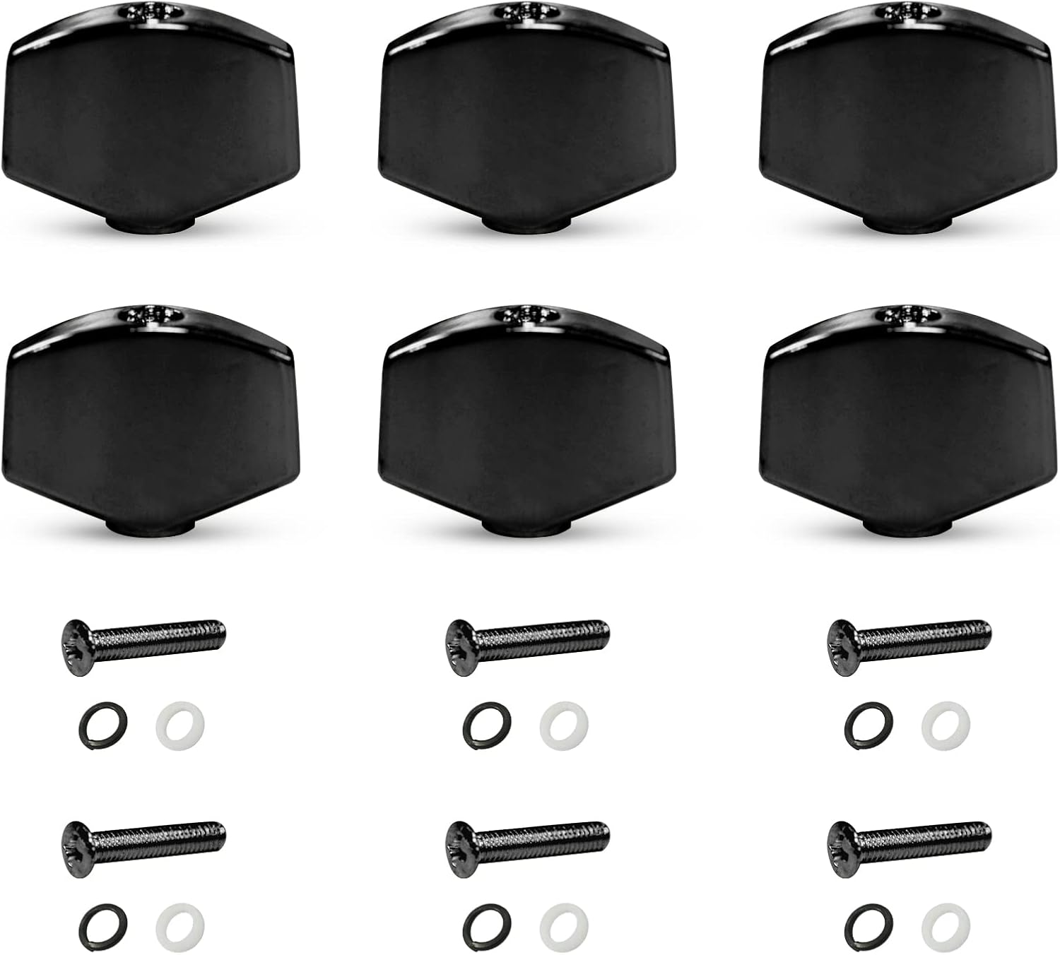 Upgrade Your Guitar with Precision: SAPHUE Tuner Buttons Set (Black)