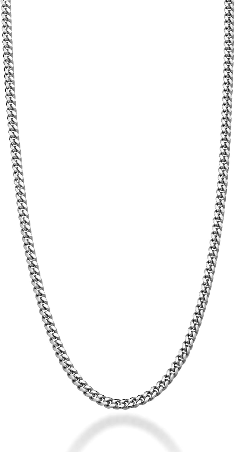 Miabella Italian Heavy 925 Sterling Silver Curb Chain Necklace