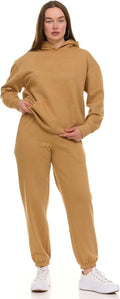Women's Fleece Matching Sweat Set - Cozy 2 Piece Lounge Wear
