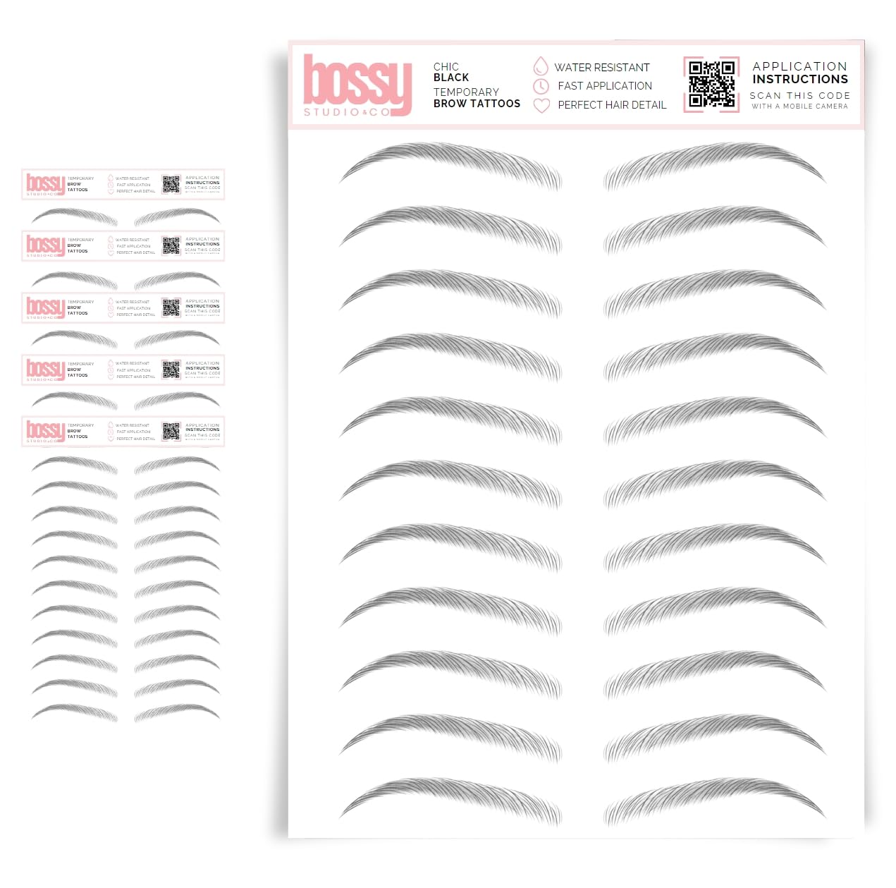 5 Pack Waterproof Eyebrow Tattoos for Natural Hair-Like Brows