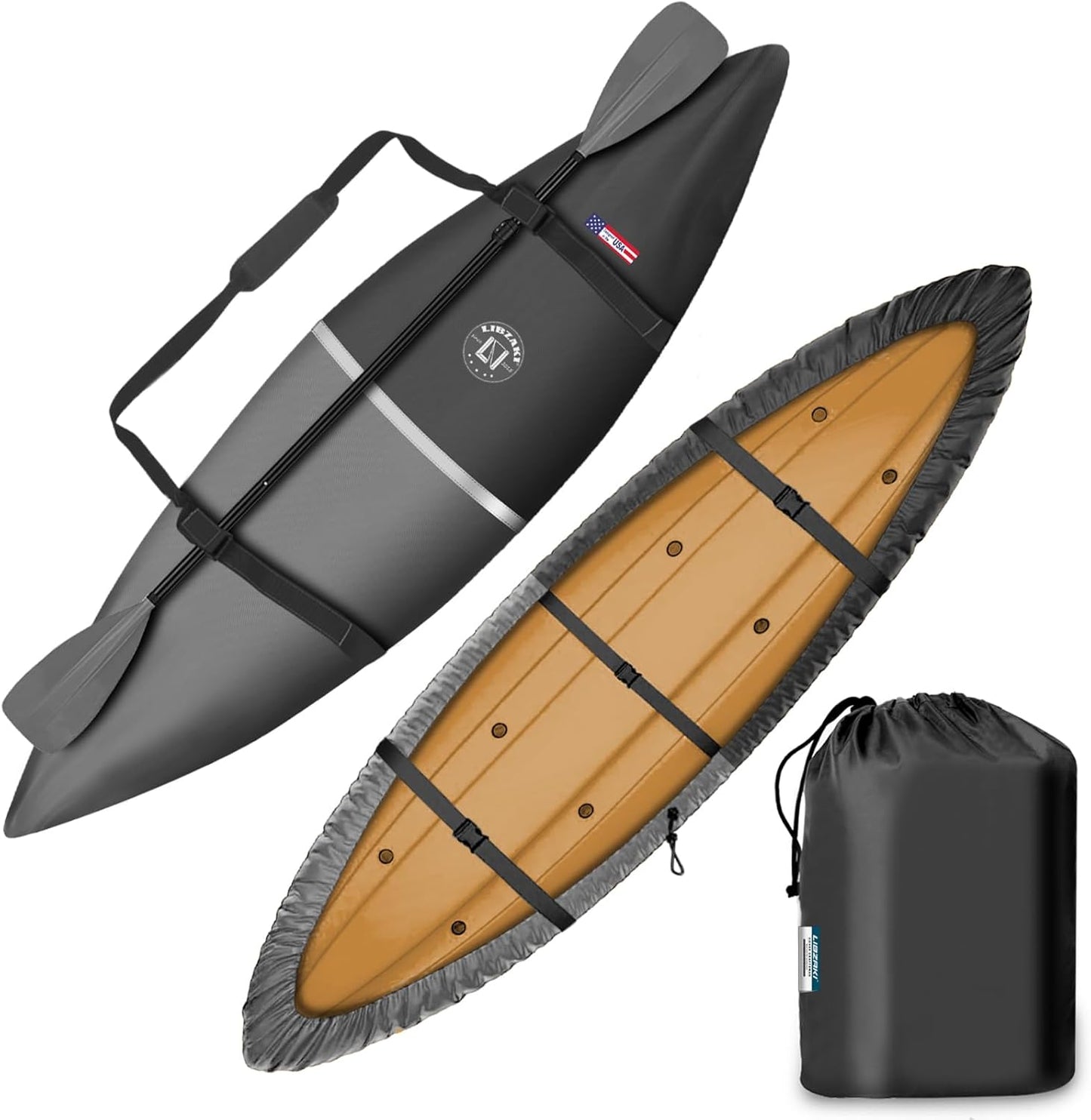 Upgraded Waterproof Kayak Cover for 9ft to 18ft Kayaks