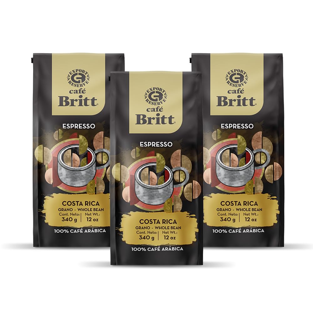 Cafe Britt Costa Rican Espresso Coffee - 3-Pack Whole Bean