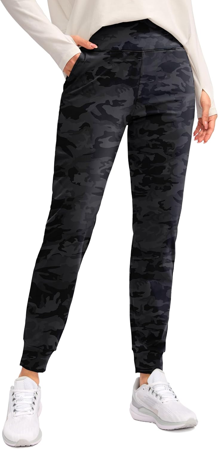 SANTINY Women's Fleece Lined Joggers for Winter Activities
