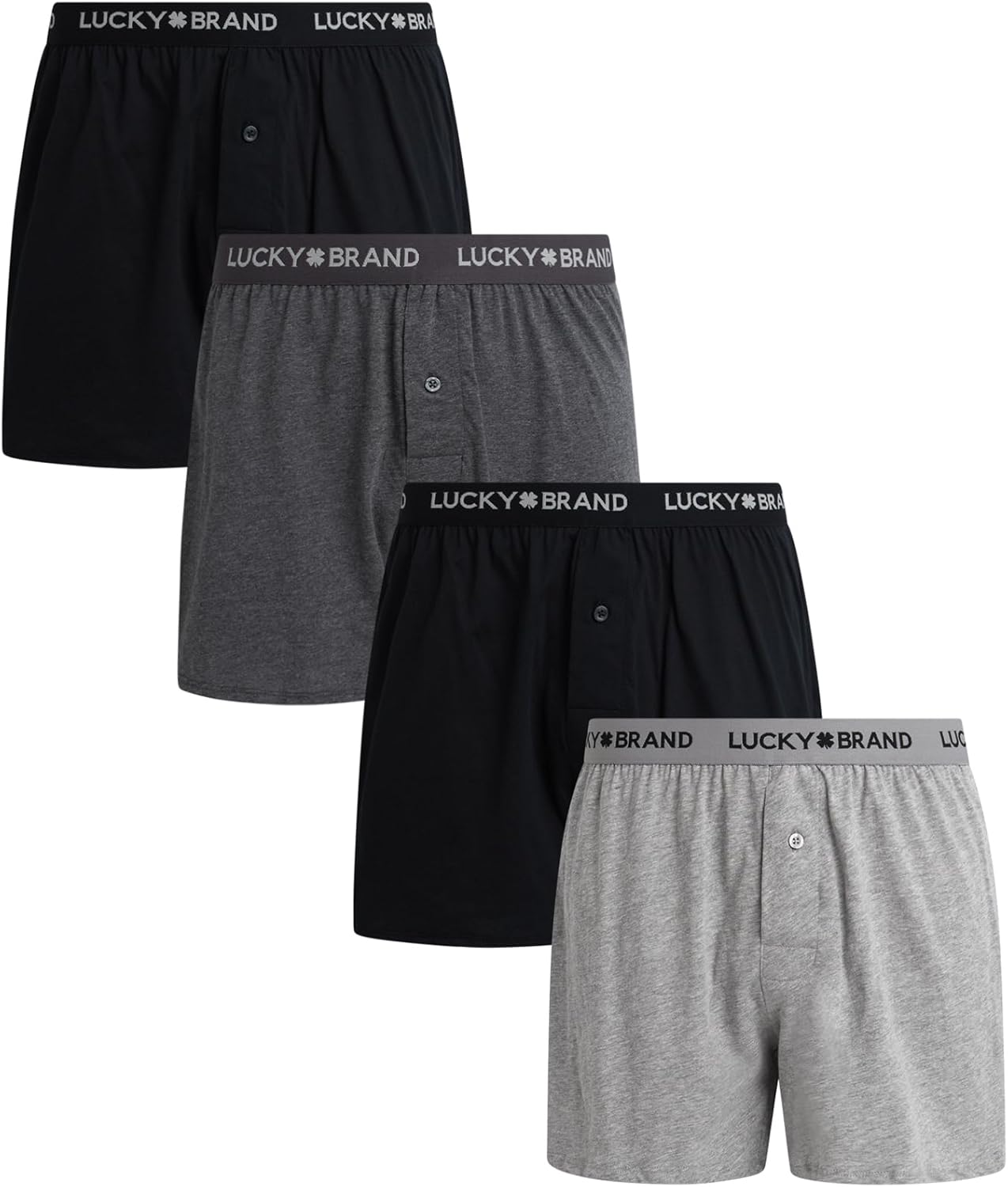 Lucky Brand Boxers for Men - 4 Pack Cotton Underwear Comfort
