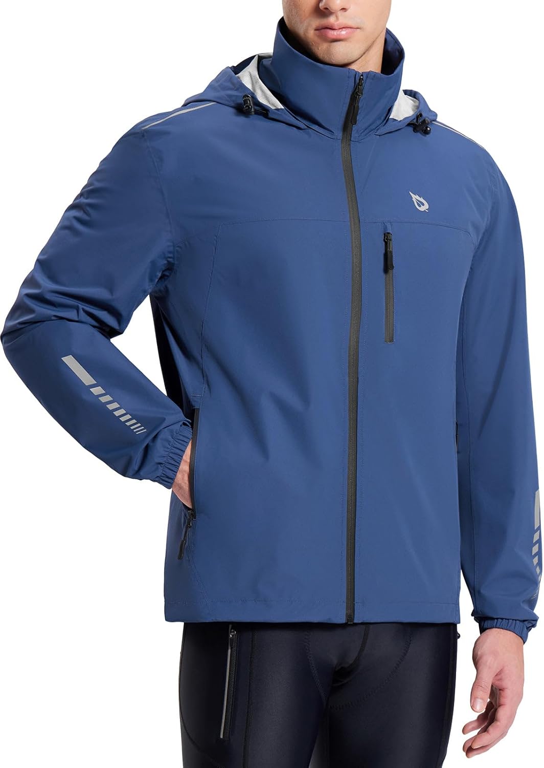 Baleaf Men's Rain Jacket Waterproof Windbreaker for Outdoor Use