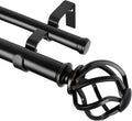 1 Inch Double Curtain Rods 36 to 72 in Telescoping Rod - Heavy Duty