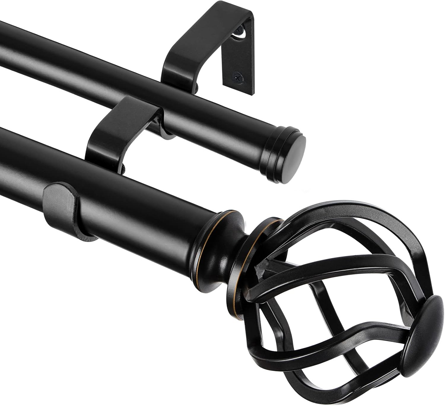 KAMANINA 1 Inch Double Curtain Rods for Stylish Window Decor