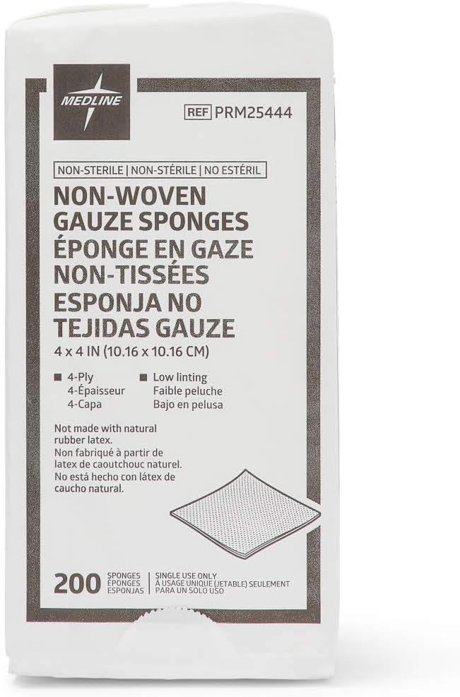 Medline Non-Woven Gauze Sponge 4 x 4 for Effective Care