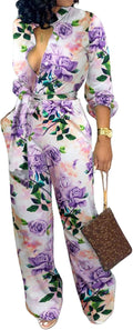 SxClub Jumpsuits for Women Floral Formal Jumpsuit - Elegant Fit