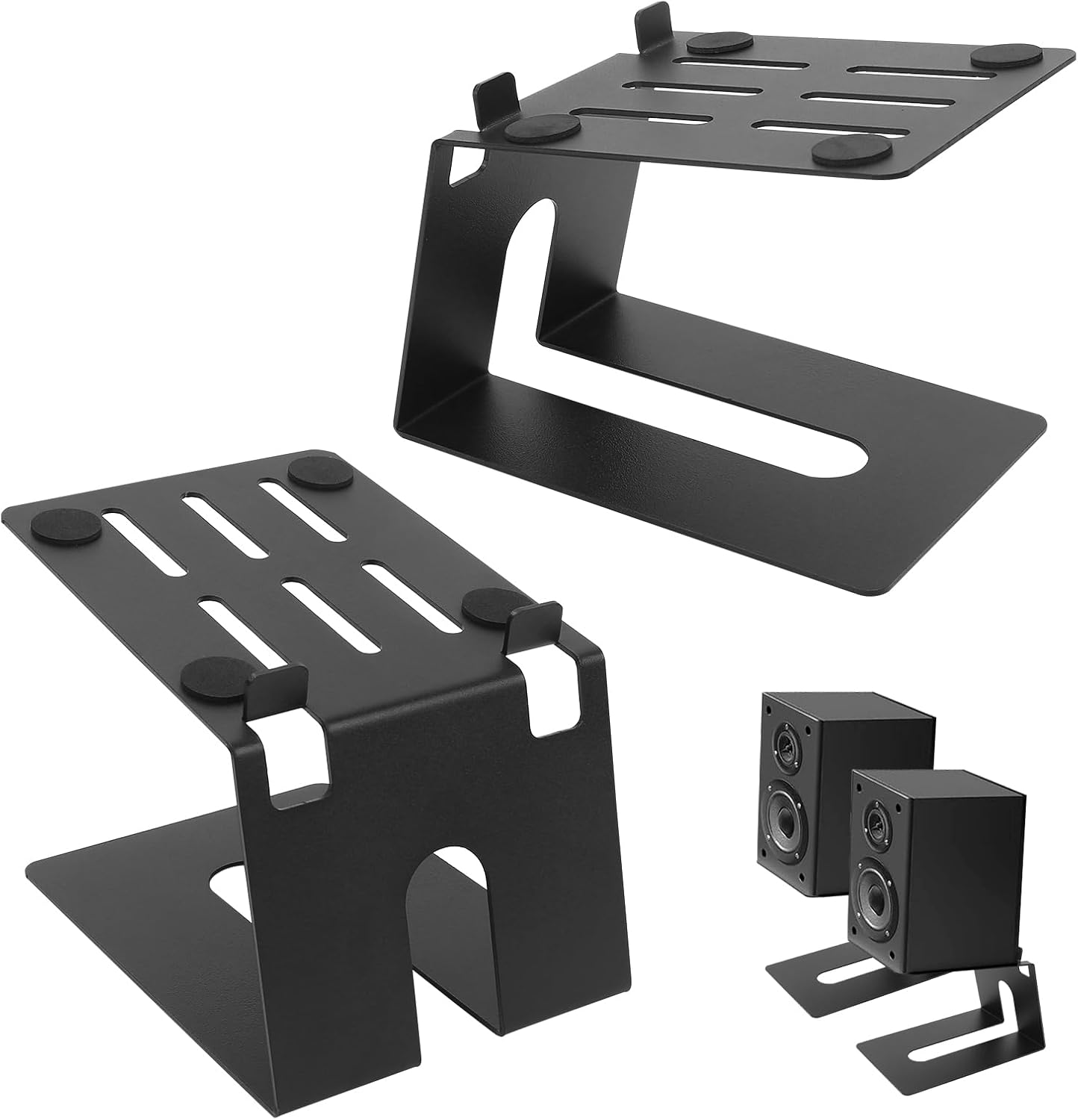 Enhance Audio: Metal Speaker Stands with Vibration Absorption Pads