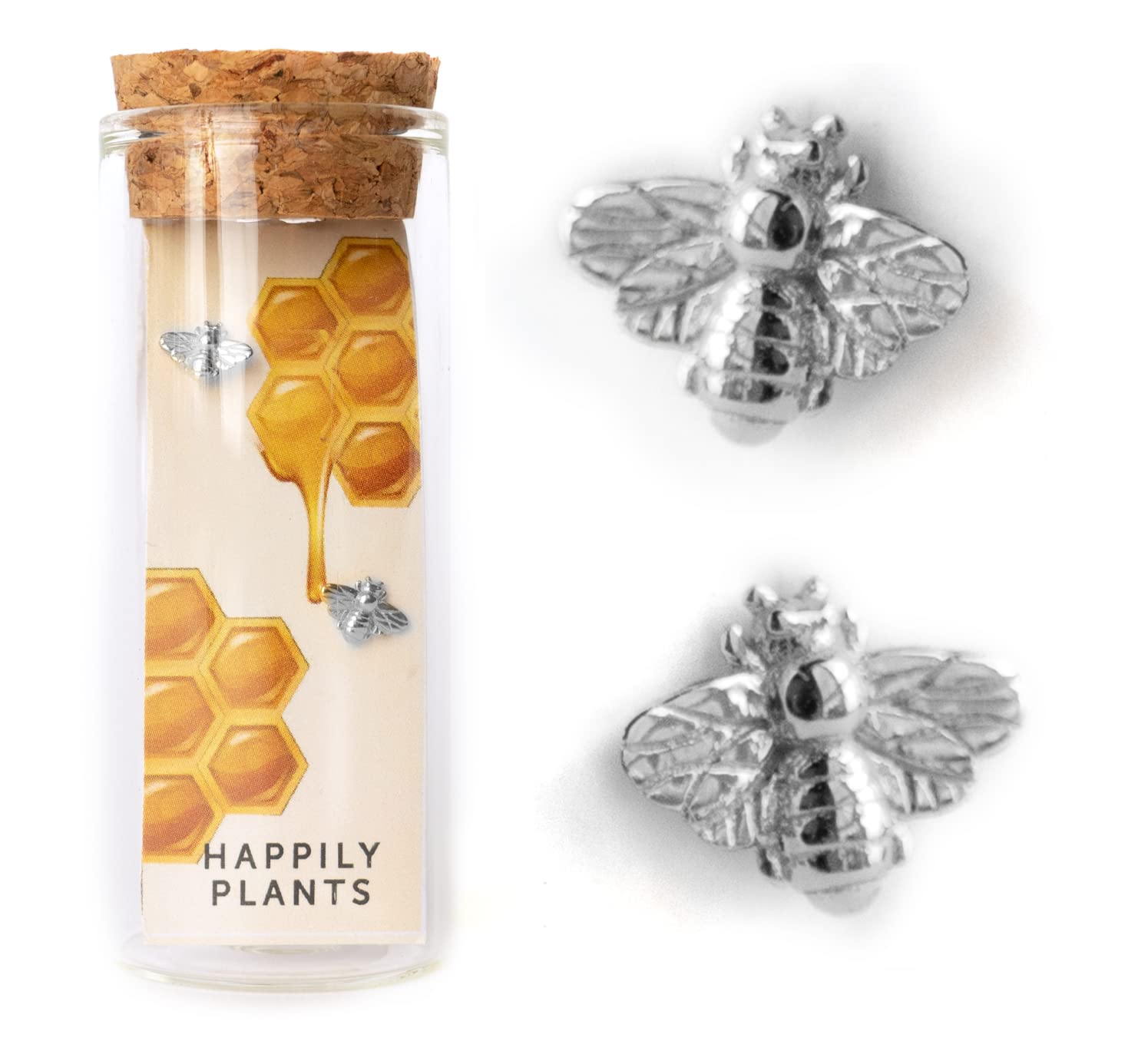 Bee Earring Studs in Sterling Silver for Women - Save the Bees