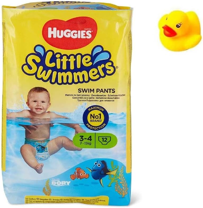 HUGGIES Little Swimmers Disposable Swim Diapers - 12ct + Bonus Duckie Toy