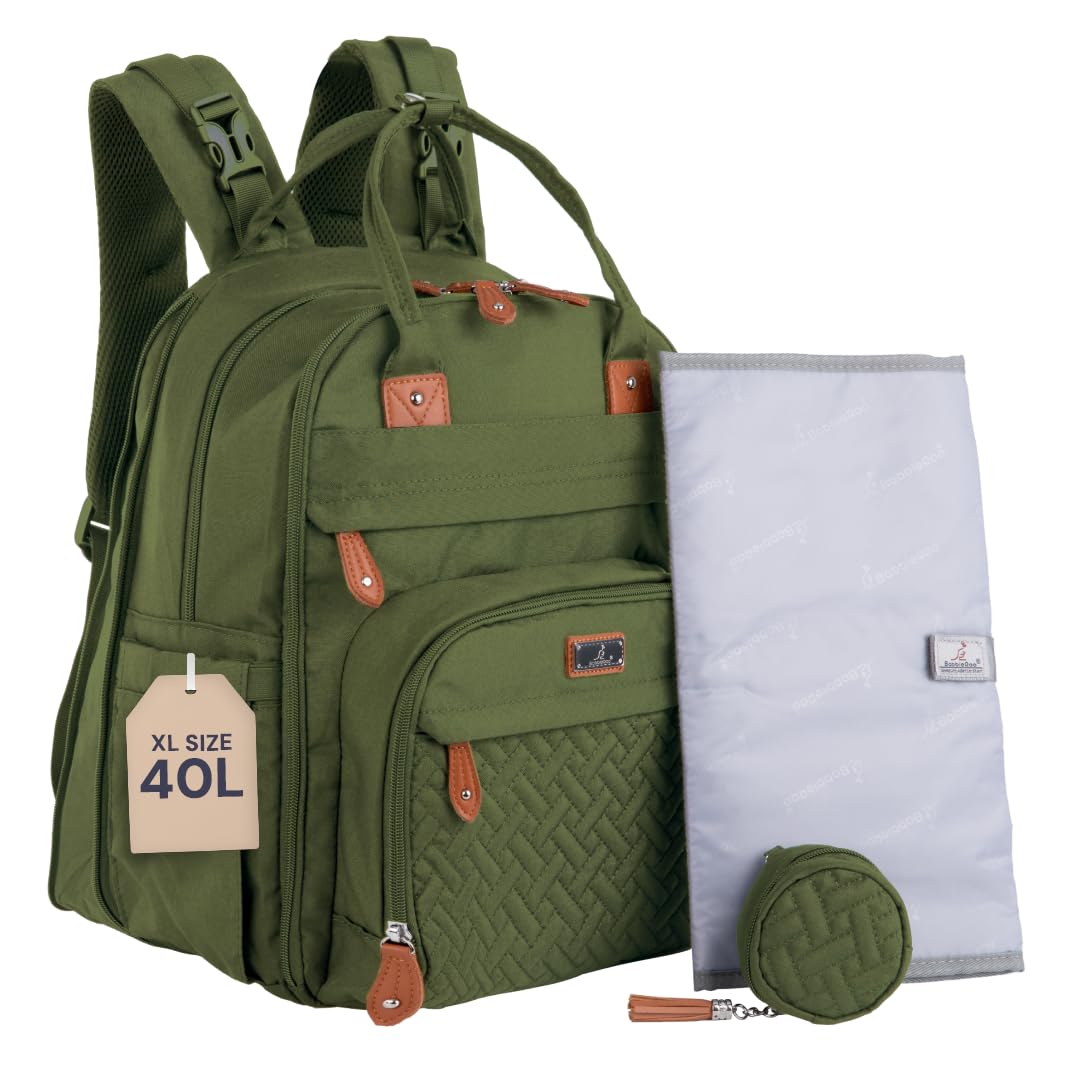 BabbleRoo Extra Large Diaper Bag Backpack for Busy Parents