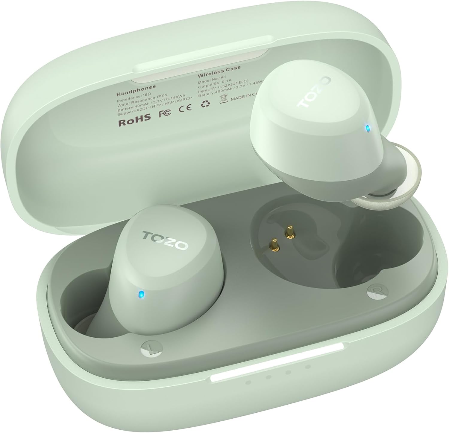 TOZO A1 Wireless Earbuds: Immersive Sound, 2 Mic, EQ Customization