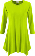 Topdress Women's Swing Tunic Tops 3/4 Sleeve Loose T-Shirt Dress