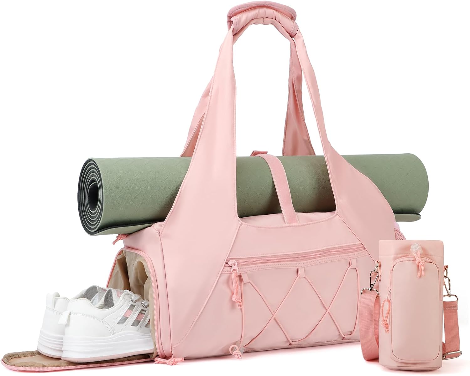 Women's Yoga Mat Bag: Shoe Compartment, Wet Pocket - FULONEEI