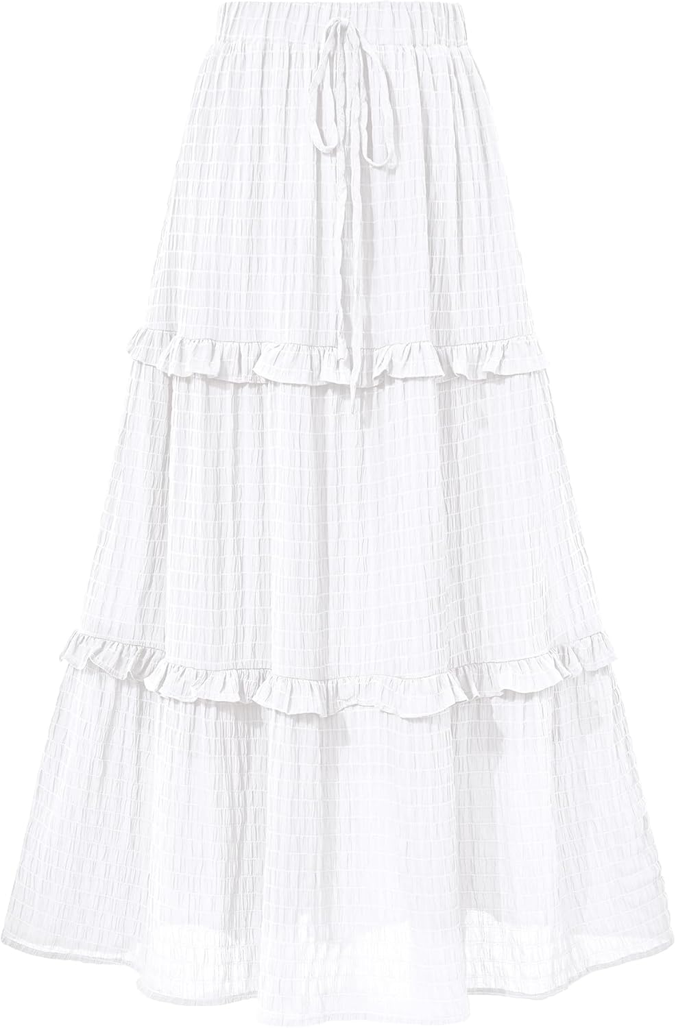 Elegant High Waist Flared A-Line Midi Skirt for Women
