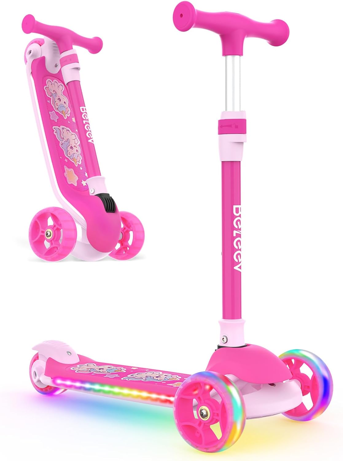 BELEEV A9 Kids Scooter with LED Light-Up Wheels for Fun Rides