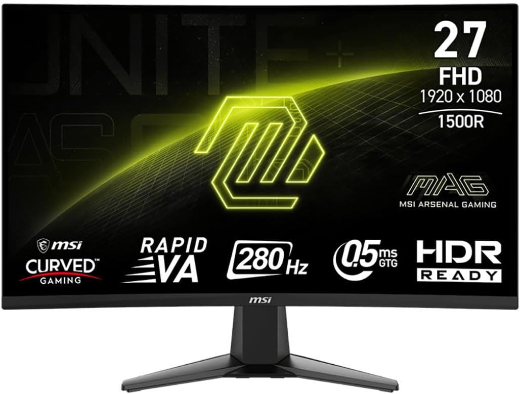 Immerse in Gaming Bliss: MSI 27 Curved Monitor 280Hz