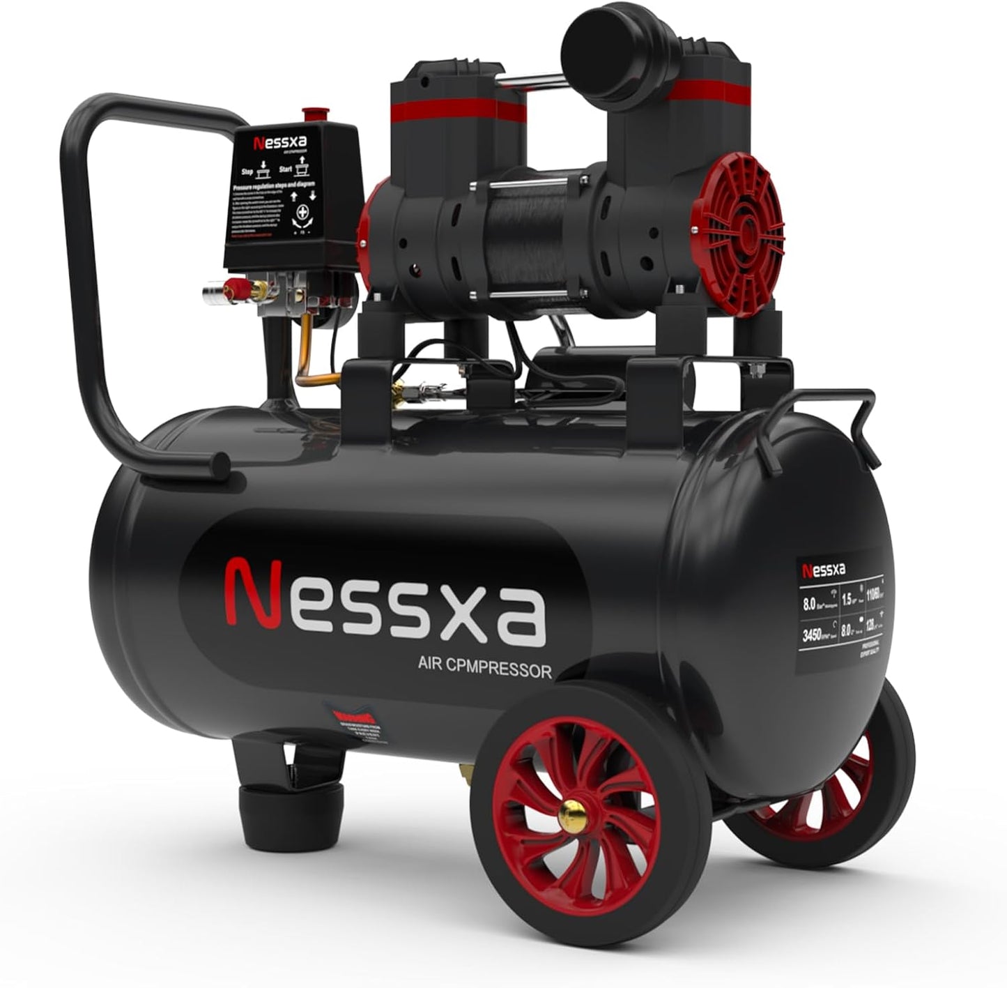 Ultra Quiet 8 Gal Air Compressor: Powerful 1.5HP for Noise-Free Work