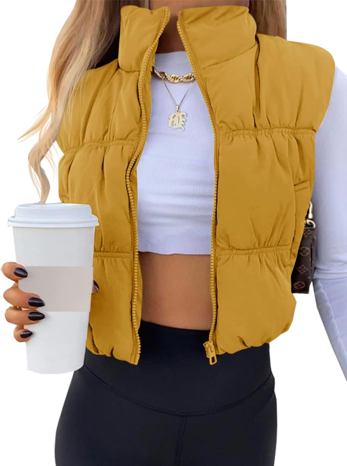 SySea Women's Crop Puffer Vest: Lightweight Warm Outerwear