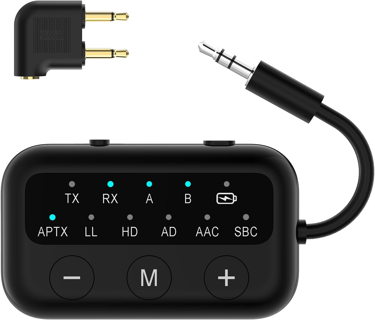 Wireless Dual Pair Bluetooth Transmitter & Receiver - Low Latency, 25H Battery - Lavales