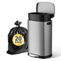 13 Gallon Stainless Steel Kitchen Trash Can with Step Pedal - Large