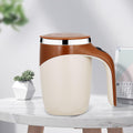 Stainless Steel Self Mixing Coffee Mug - Magnetic Stirring Technology