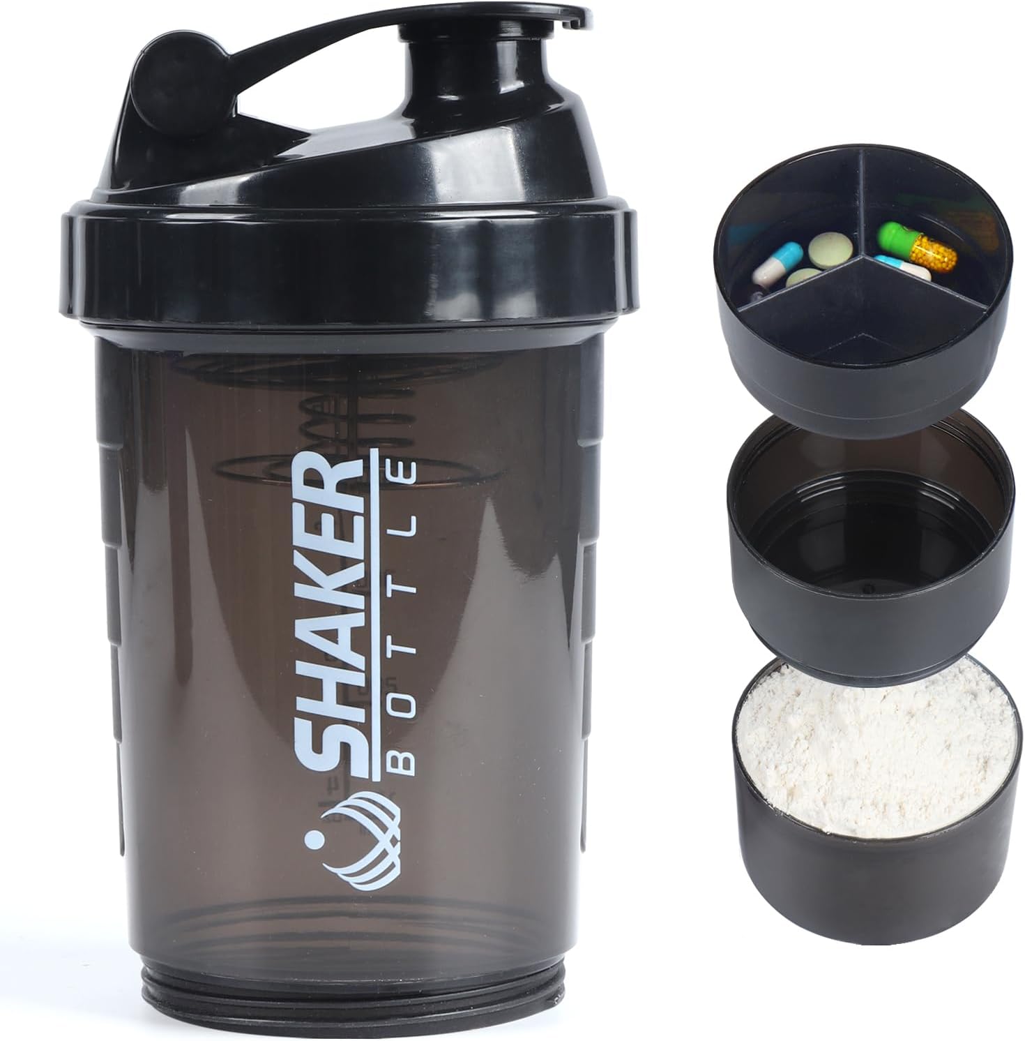 VIGIND Protein Shaker Bottle - Leak Proof Mixer with Storage
