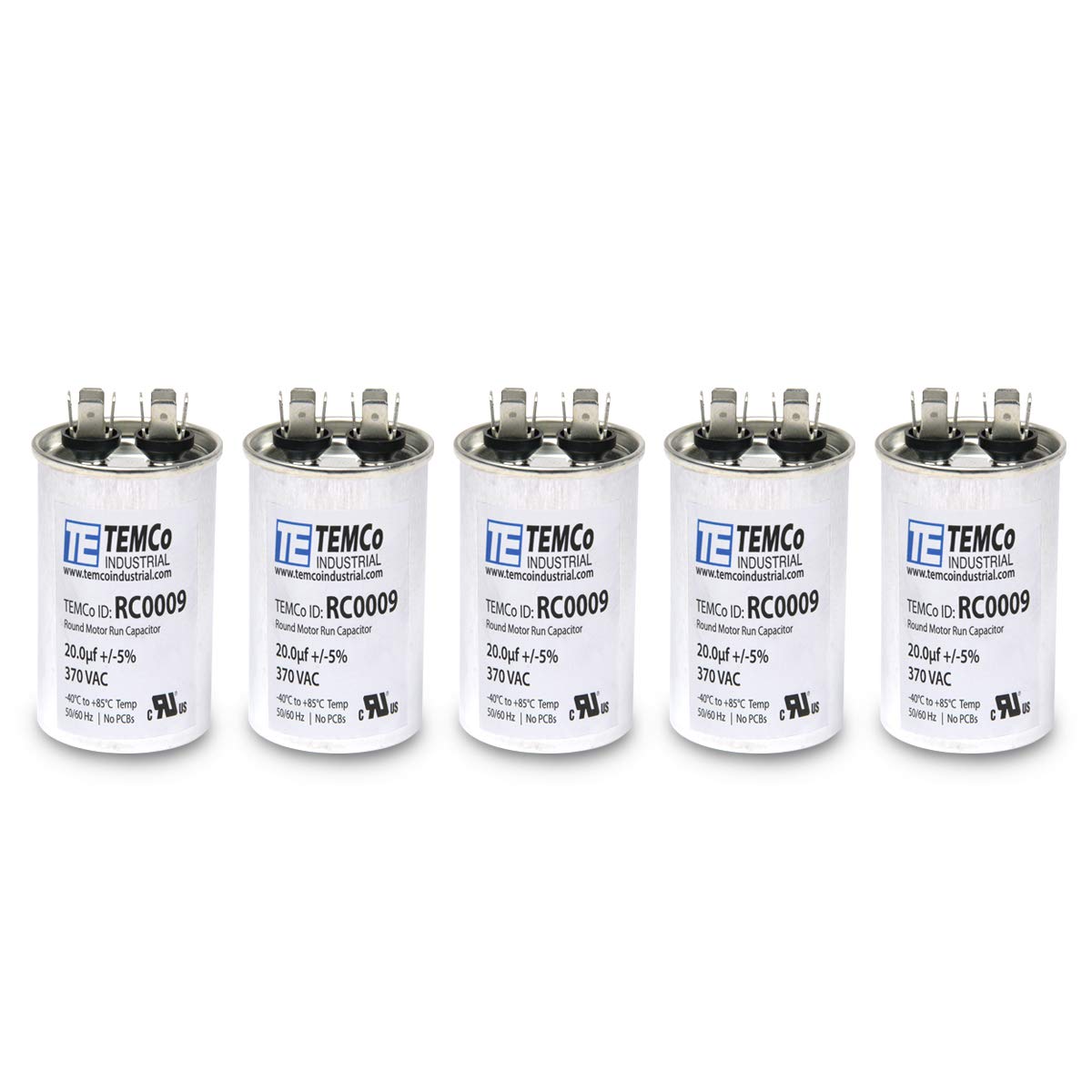 5 Pack 20 uF Run Capacitor for HVAC AC Fan and Motor Applications