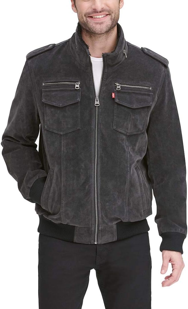 Levi's Men's Vintage Deer Faux Leather Aviator Bomber Jacket
