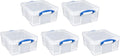 Really Useful Box 5 Pack 17L Clear Storage Bins - Secure, Stackable