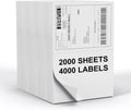 Half Sheet 8.5x5.5in Shipping Mailing Label 4000 Count - Clear