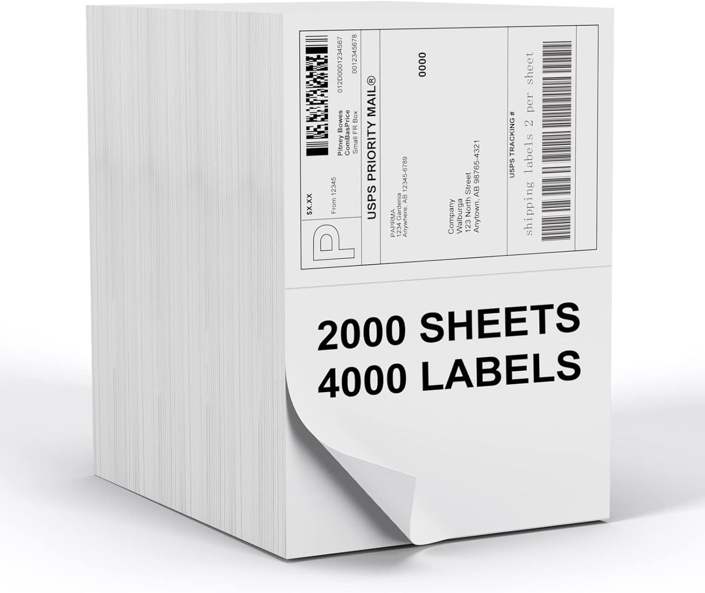 Half Sheet Shipping Labels 8.5x5.5in for Laser & Inkjet Printers