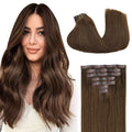 Clip in Hair Extensions for Women 14in 7Pc 110g - Chocolate Brown