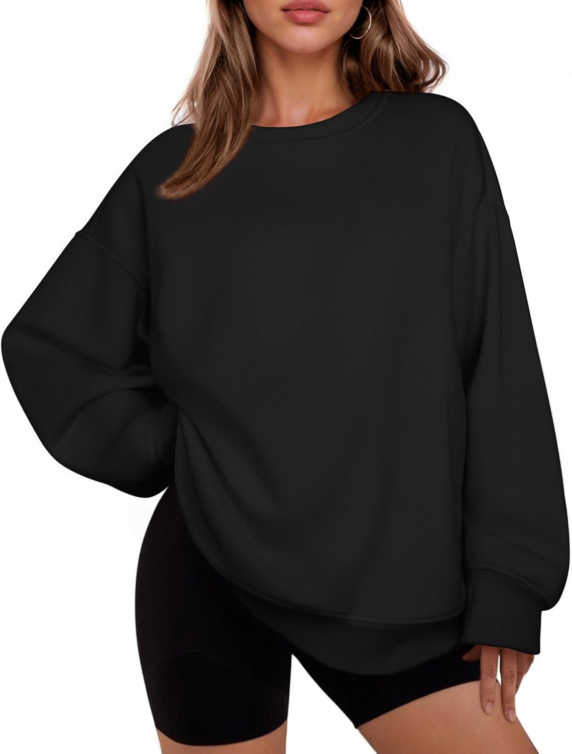 PINSPARK Womens Oversized Sweatshirt with Thumbholes and Pockets