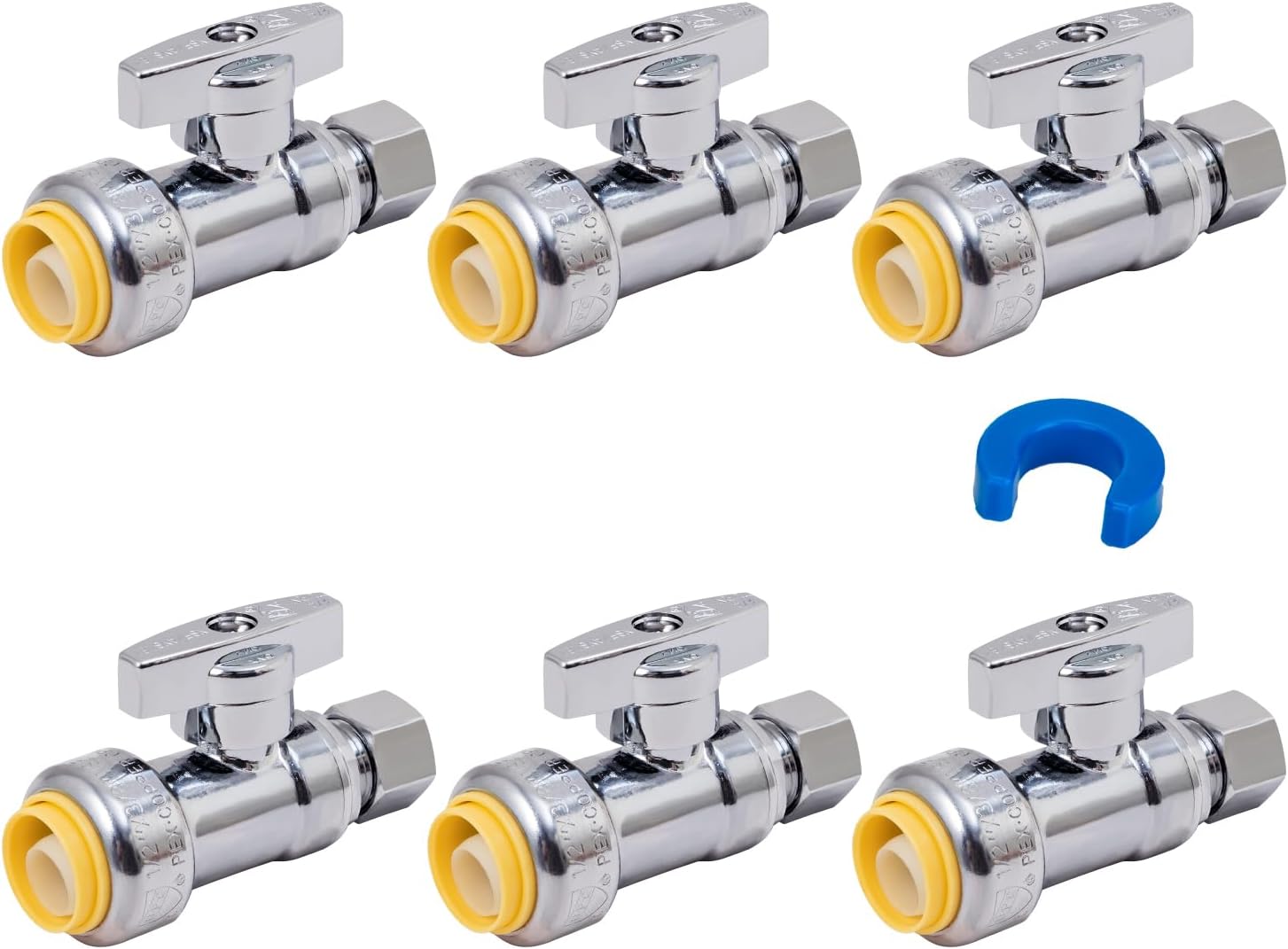 SUNGATOR Straight Stop Valve 6-Pack for Easy Plumbing Solutions