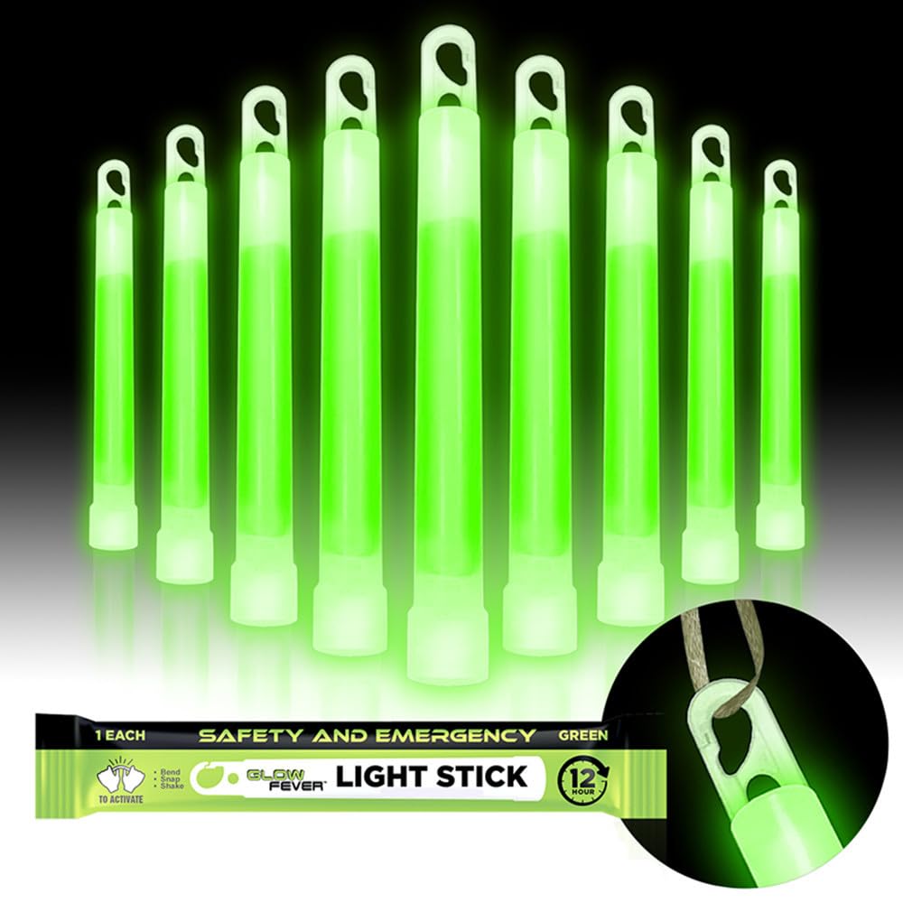 10pc Military Glow Sticks: Ultra Bright 12-Hour Duration